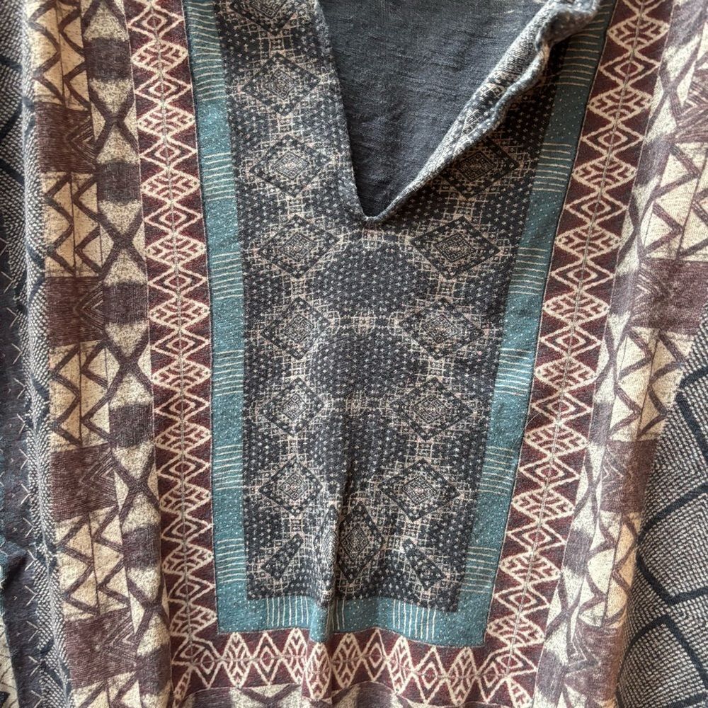 Lucky Brand Boho Print Tie-Front Top – Size M - Picture 4 of 6
